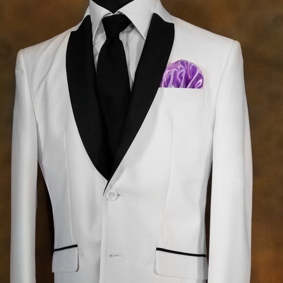 New - Men's Lavender Purple Satin Pre-Folded Pocket Square Insert - Picture 5 of 6